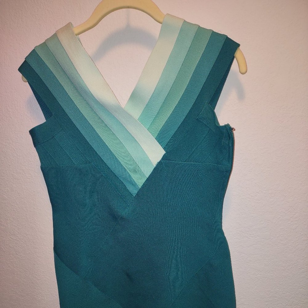 Teal Modcloth Wow Couture Bandage Bodycon Mini Dress